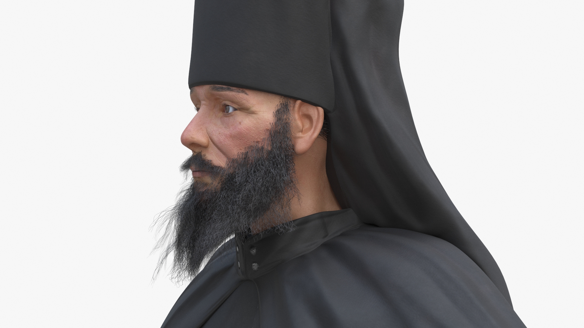 Orthodox Monk Fully Dressed A-Pose 3D model