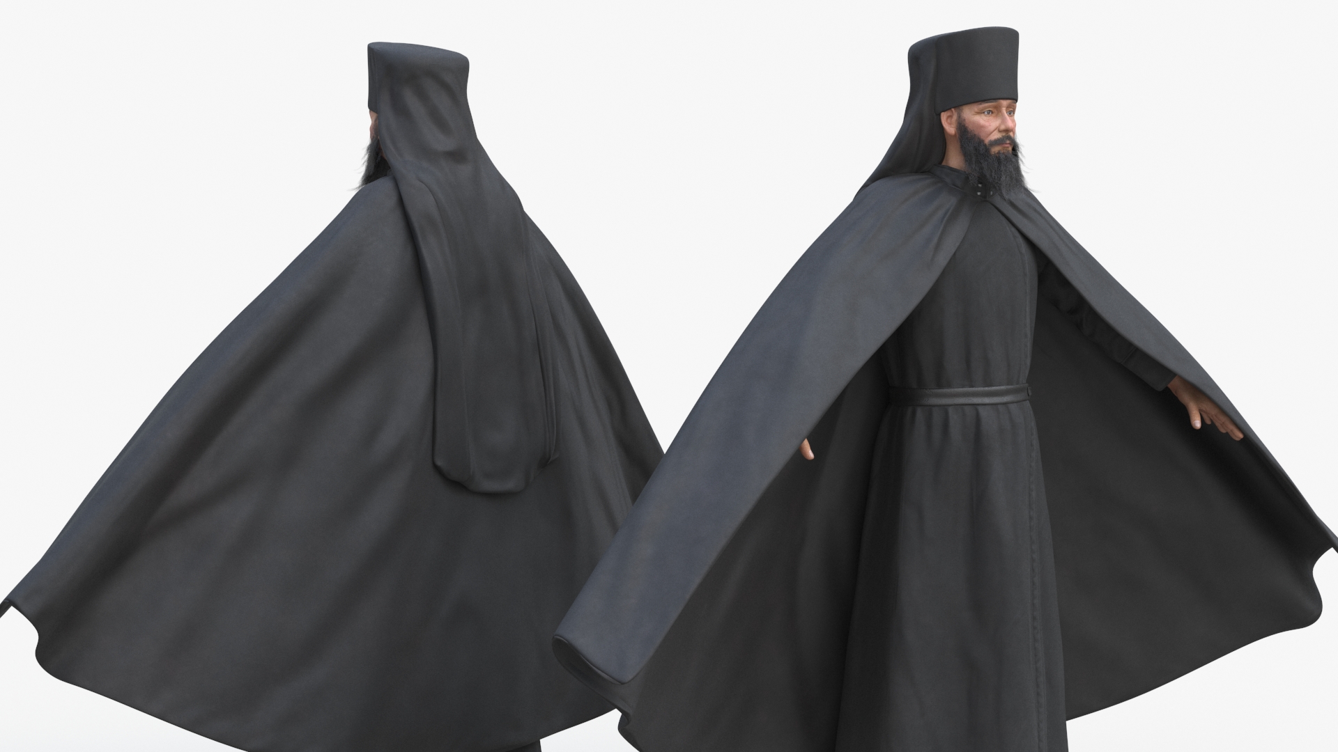 Orthodox Monk Fully Dressed A-Pose 3D model
