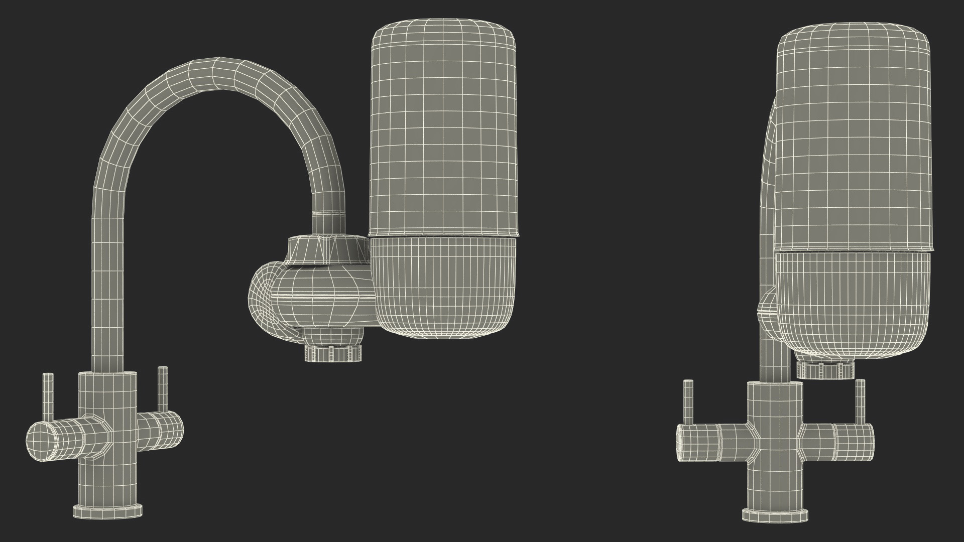 Faucet Mount Filter Brita on Kitchen Mixer 3D