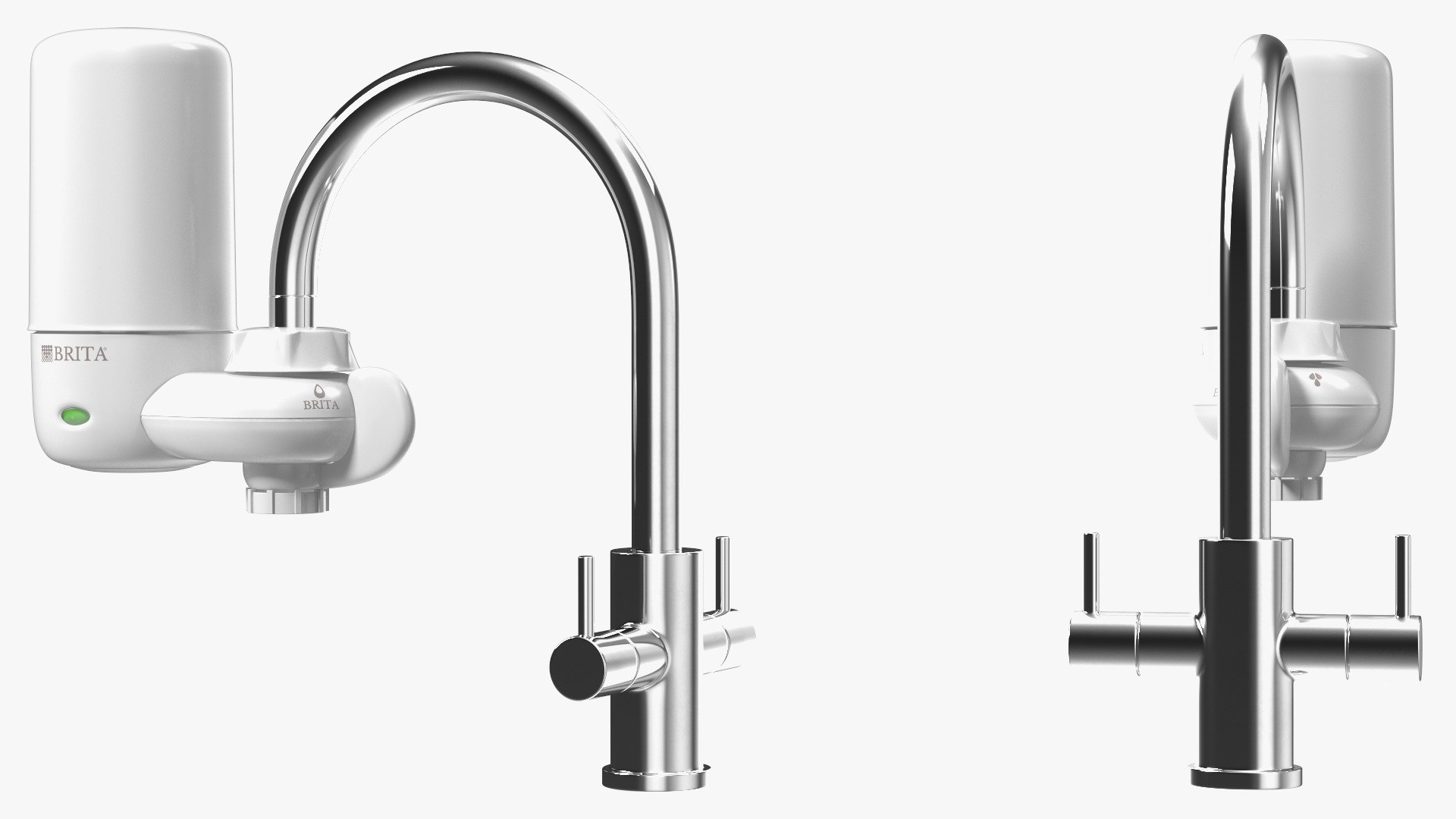 Faucet Mount Filter Brita on Kitchen Mixer 3D