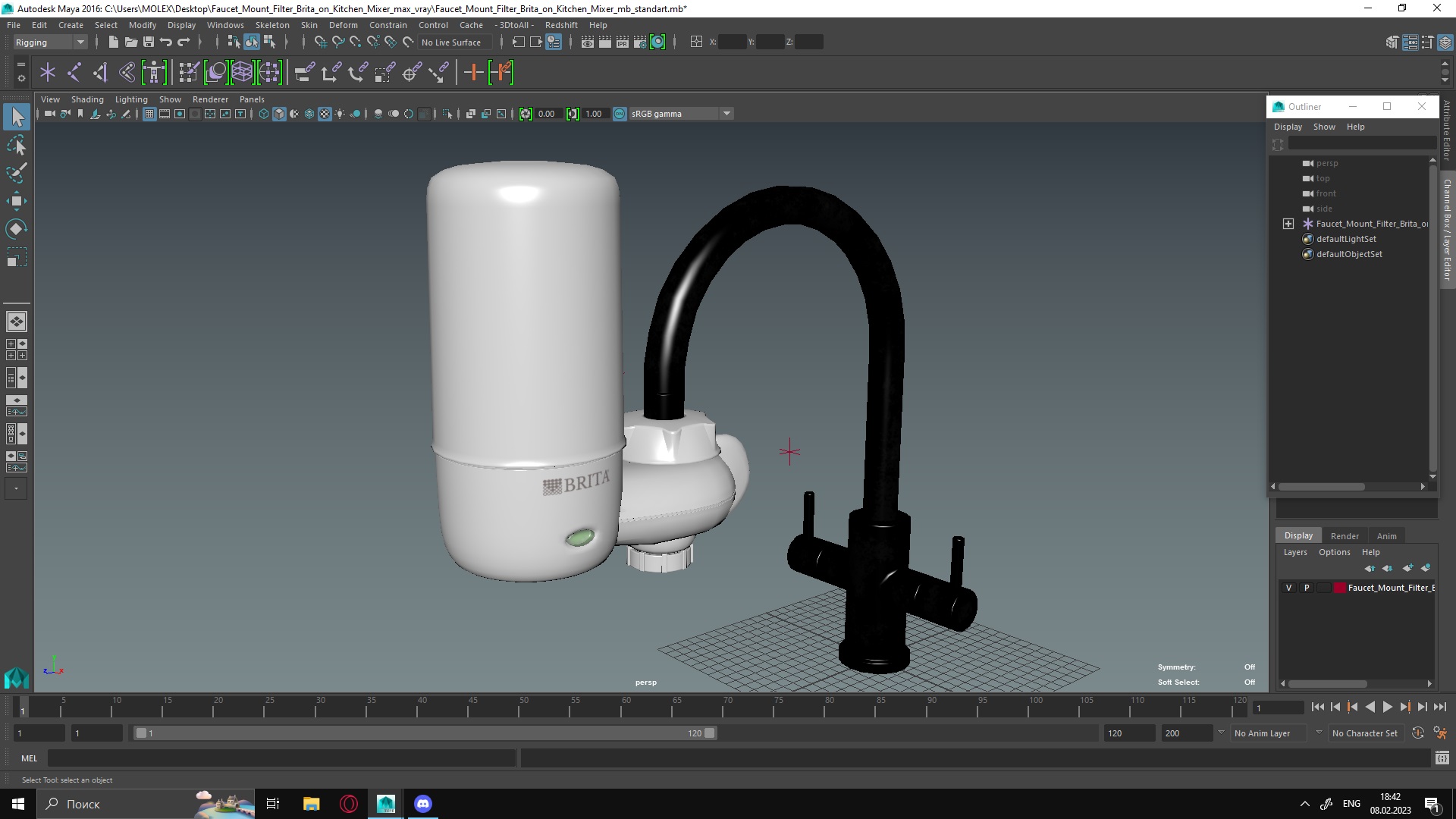 Faucet Mount Filter Brita on Kitchen Mixer 3D