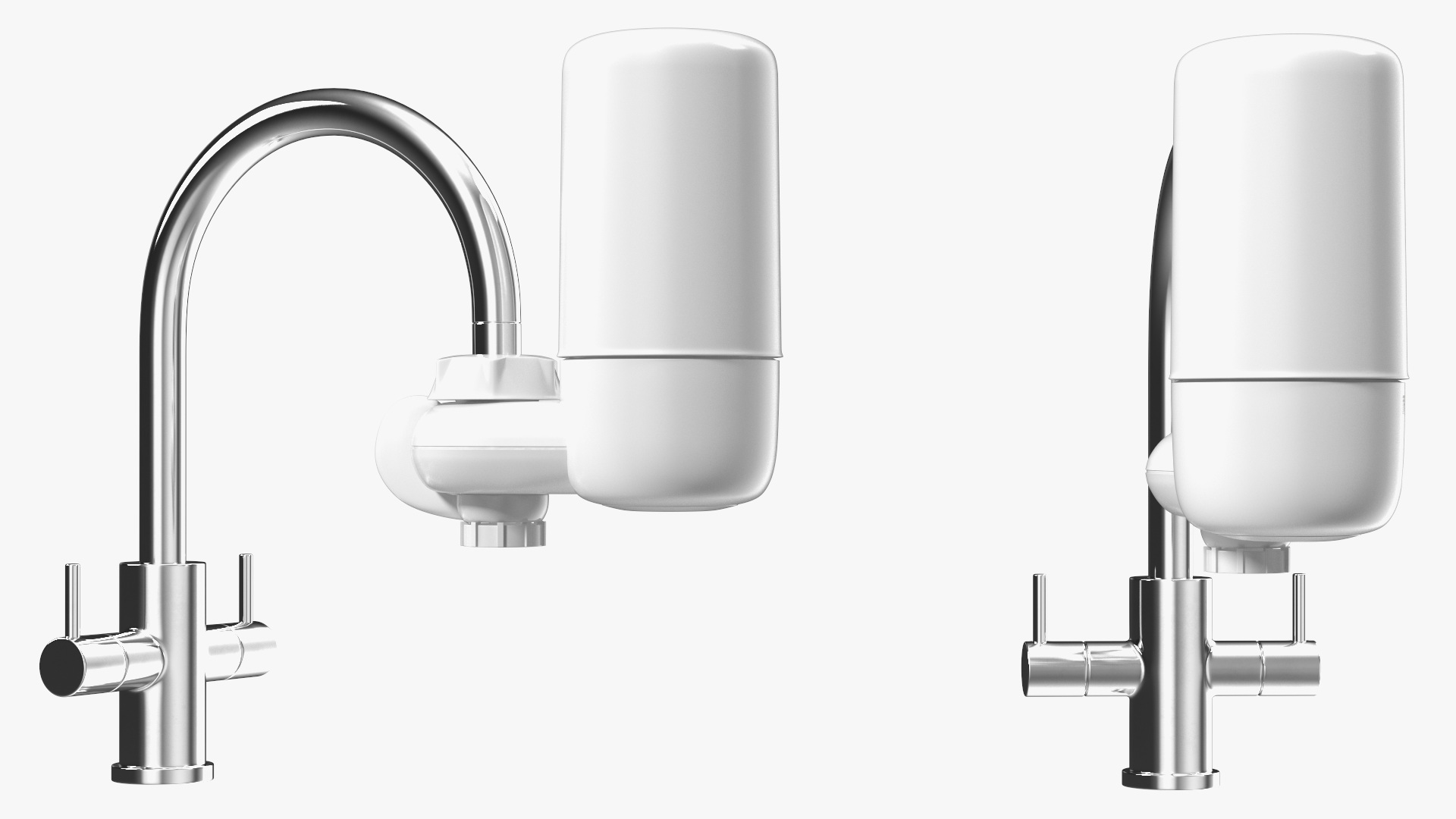 Faucet Mount Filter Brita on Kitchen Mixer 3D