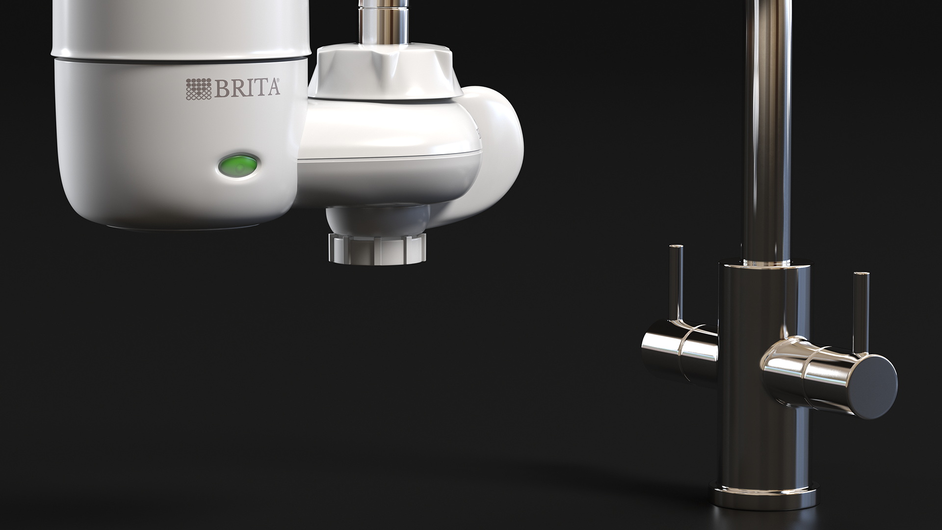 Faucet Mount Filter Brita on Kitchen Mixer 3D