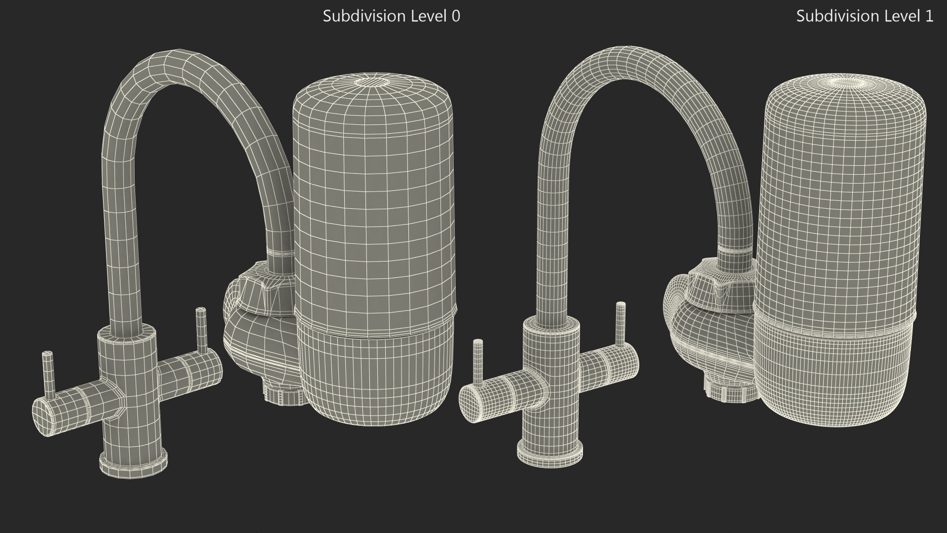 Faucet Mount Filter Brita on Kitchen Mixer 3D