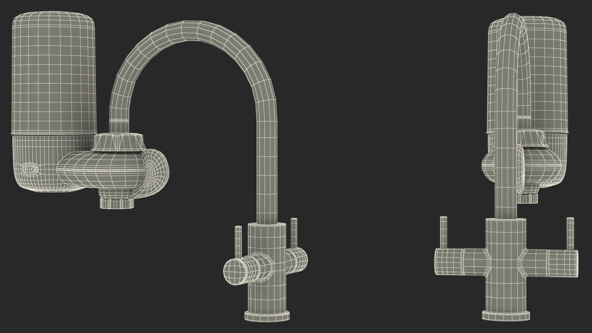 Faucet Mount Filter Brita on Kitchen Mixer 3D