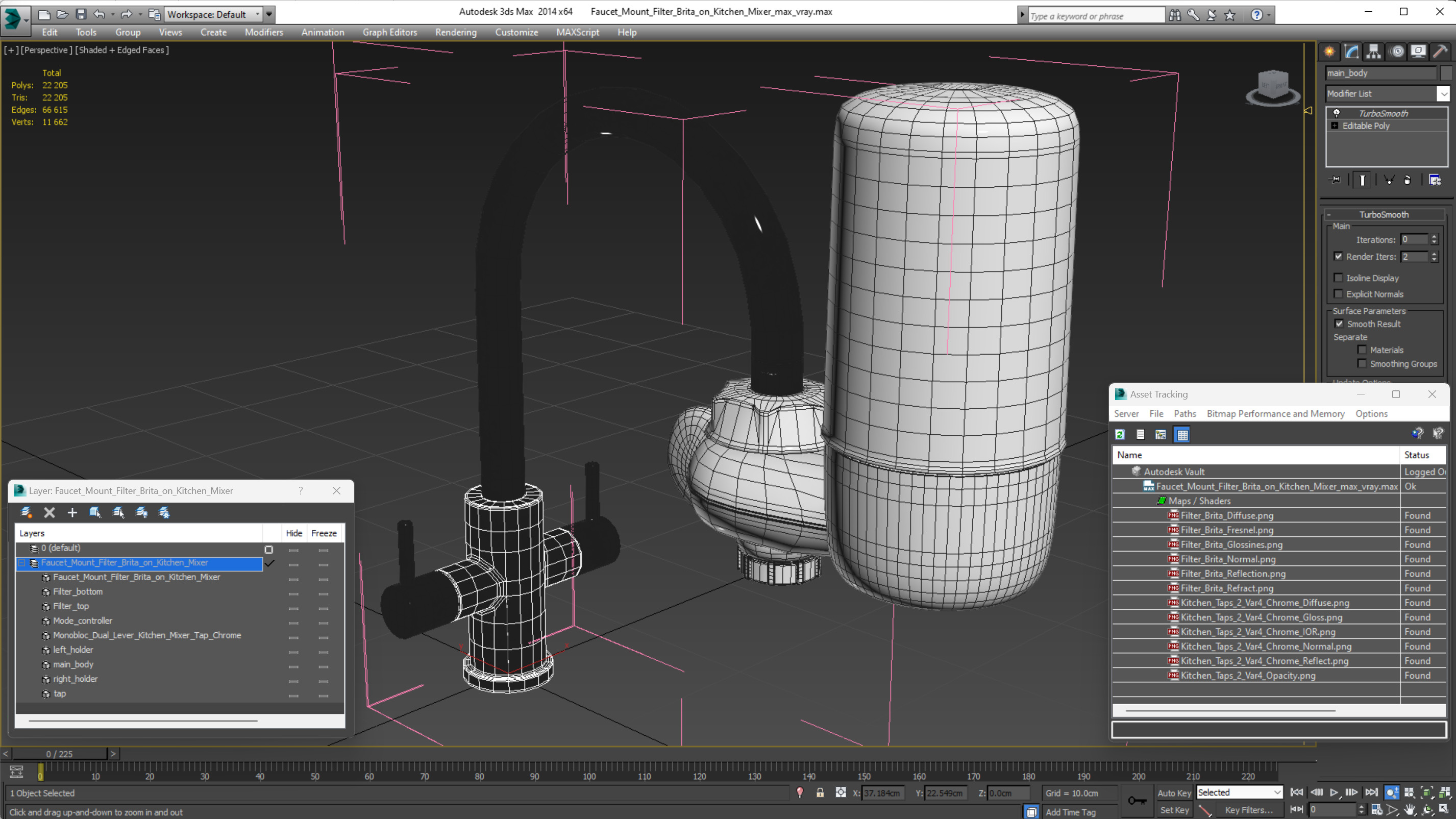 Faucet Mount Filter Brita on Kitchen Mixer 3D