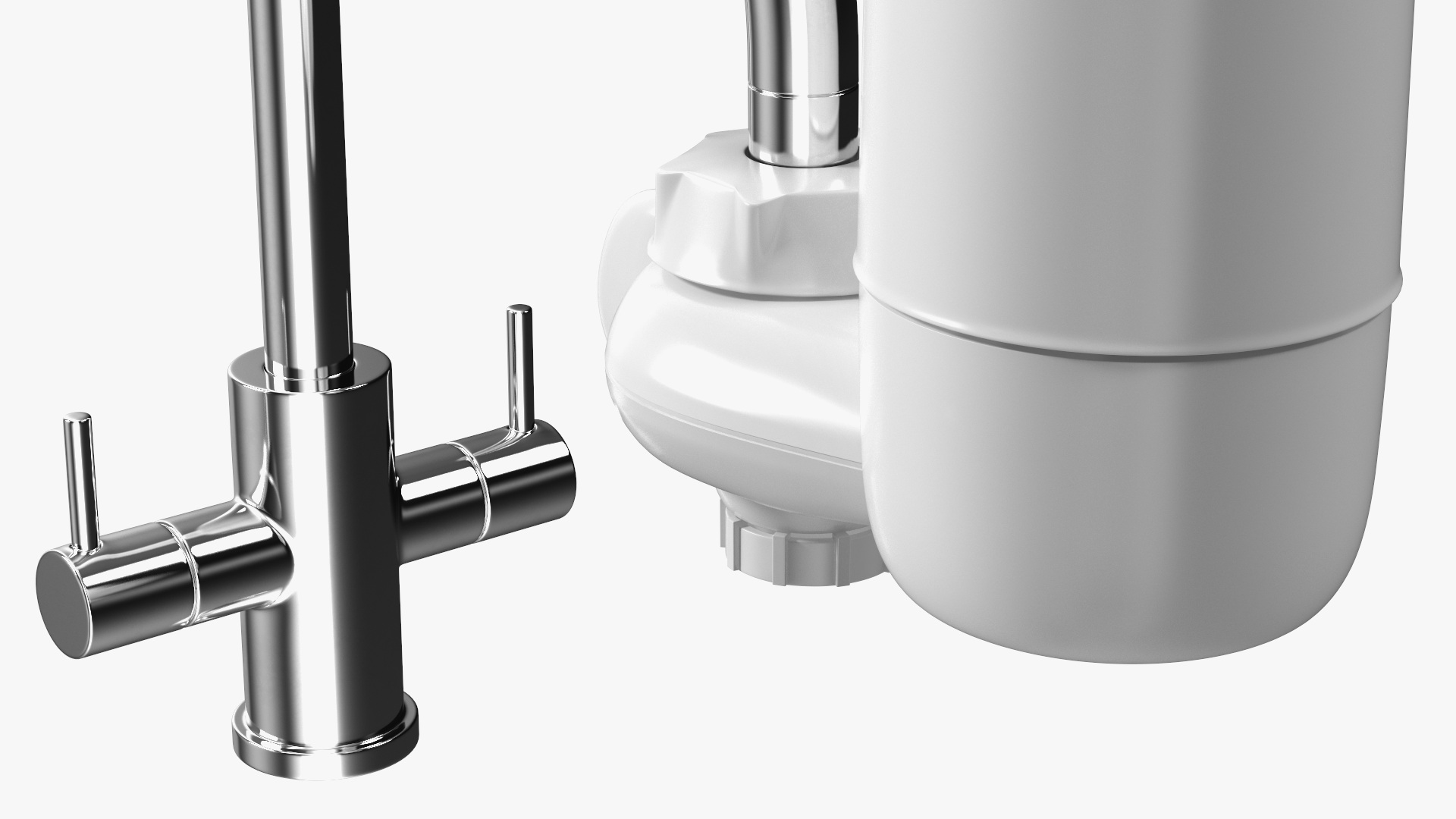 Faucet Mount Filter Brita on Kitchen Mixer 3D