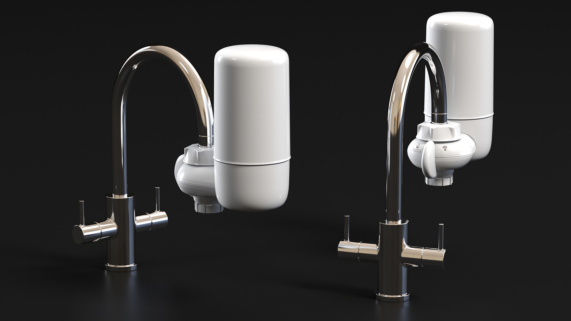Faucet Mount Filter Brita on Kitchen Mixer 3D