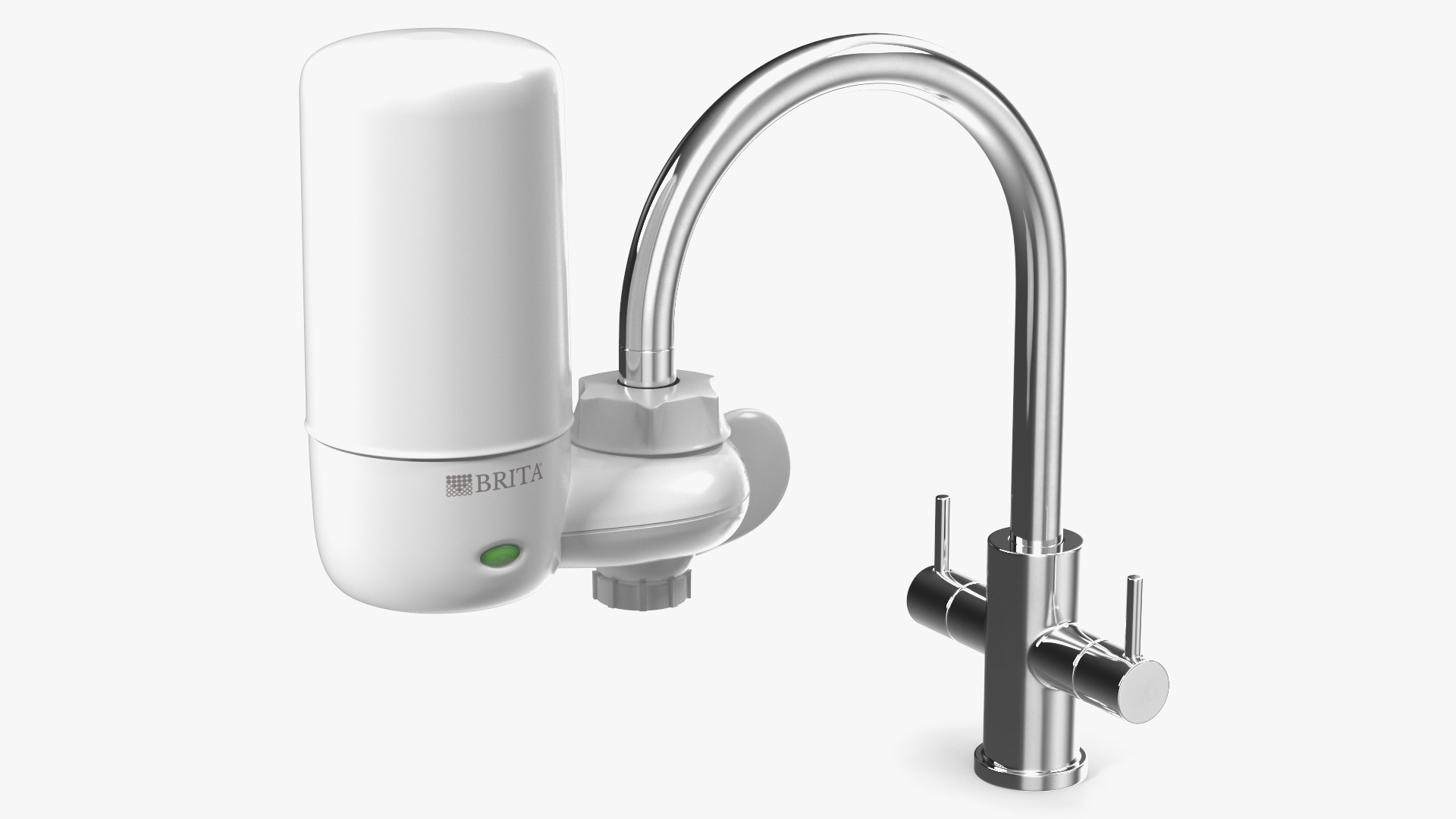 Faucet Mount Filter Brita on Kitchen Mixer 3D