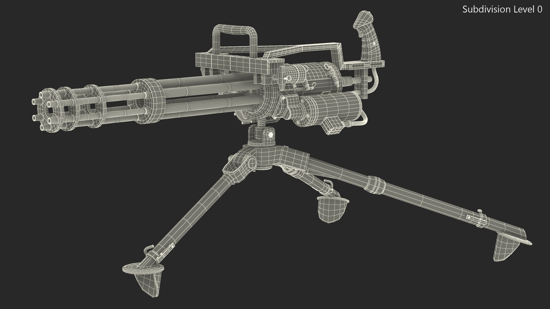 Minigun with Tripod 3D model