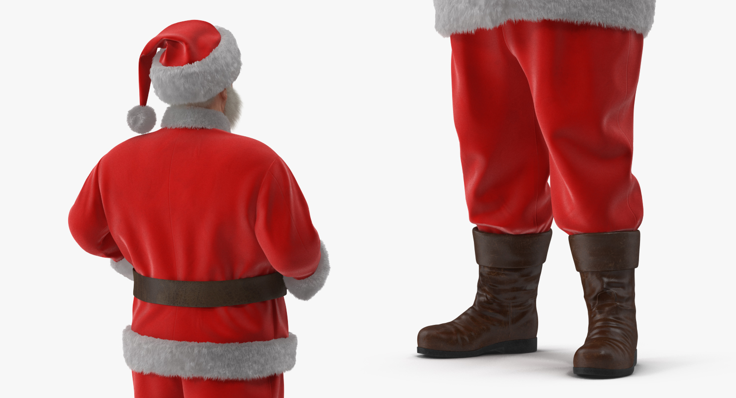 Santa Claus Standing Pose with Fur 3D model
