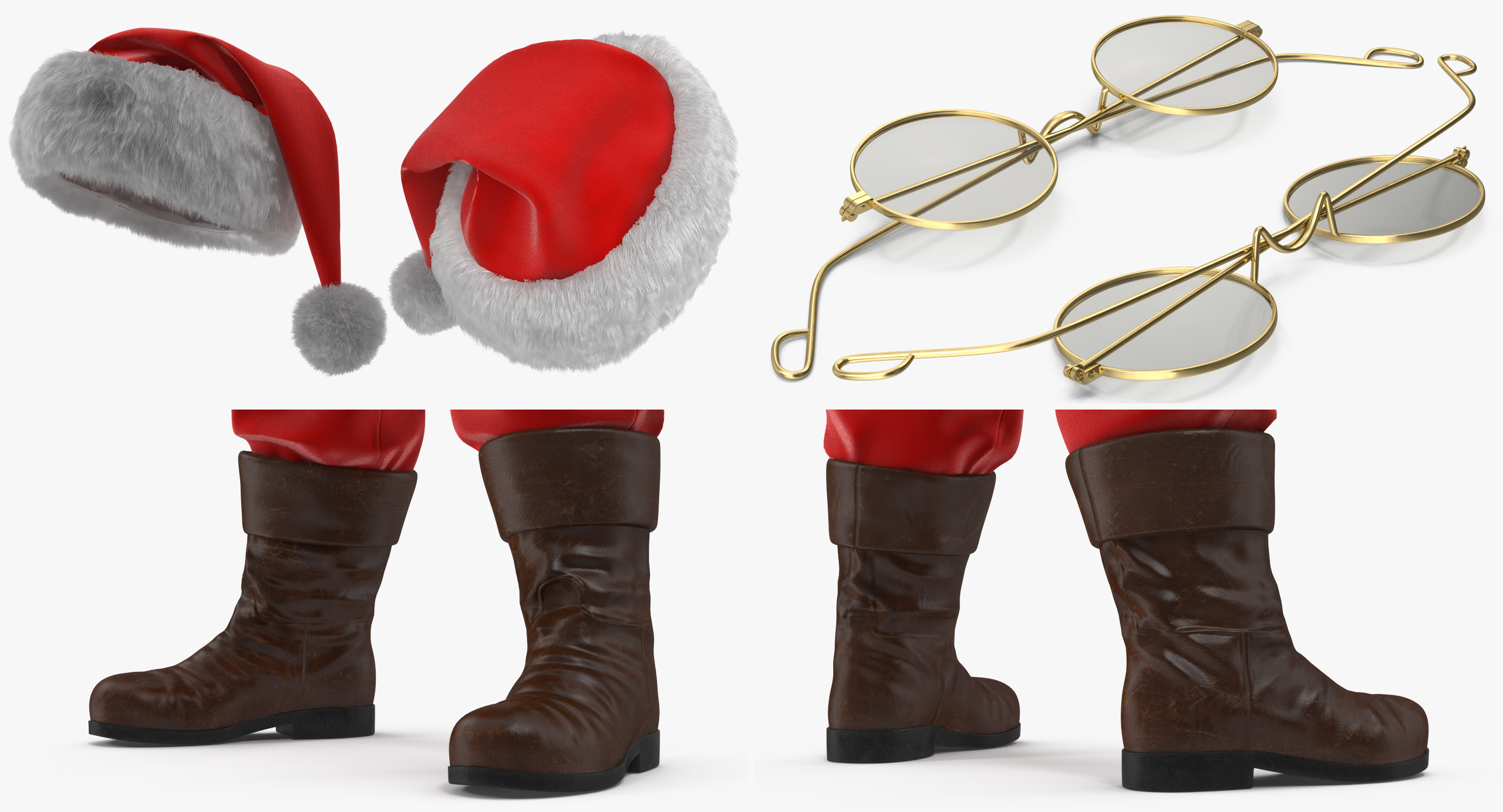 Santa Claus Standing Pose with Fur 3D model