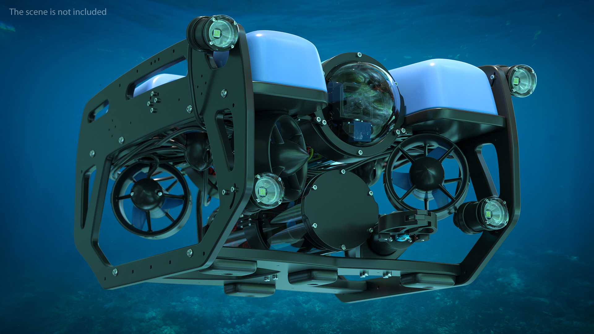 Underwater Robot BlueROV2 Rigged 3D