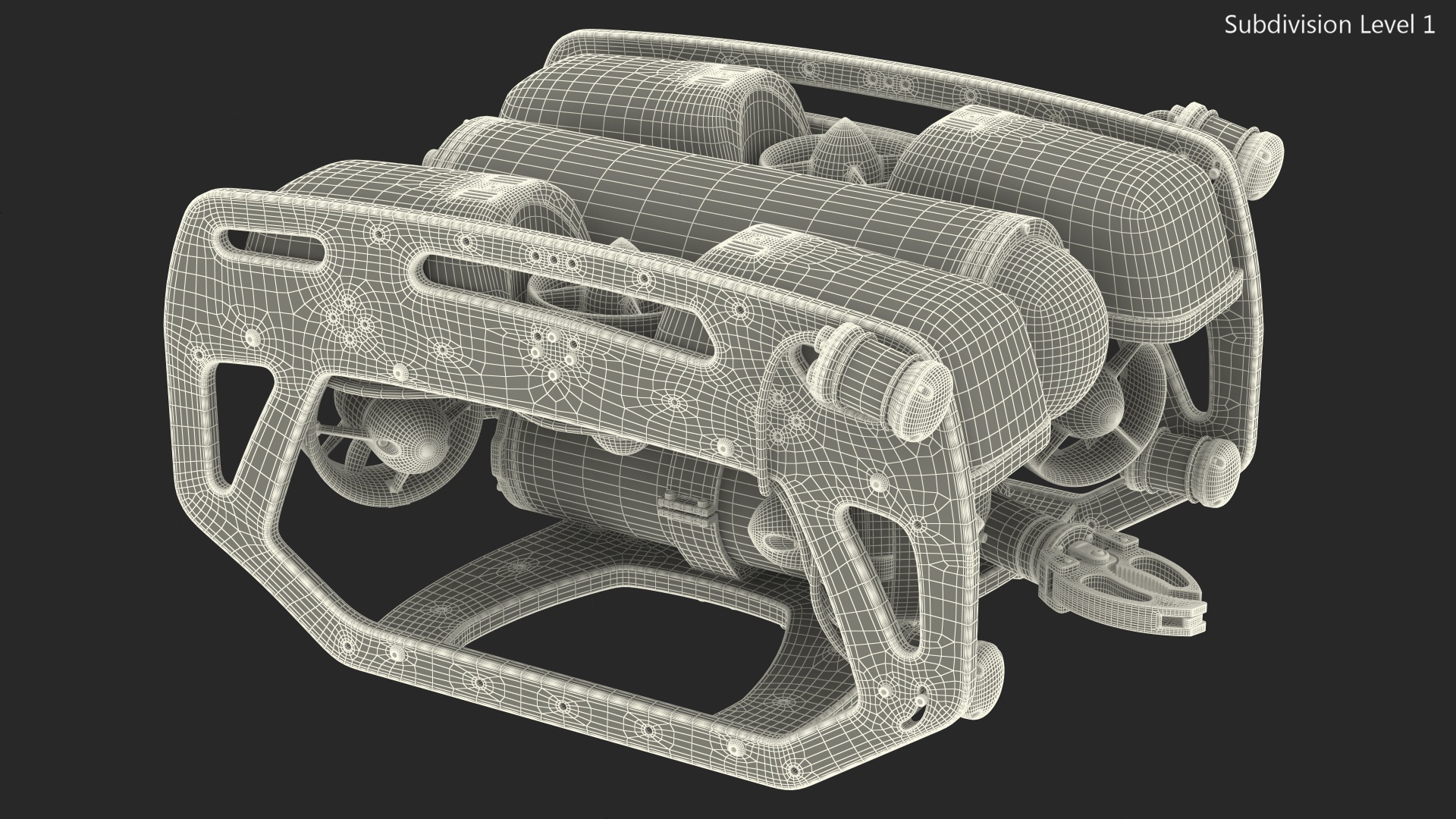 Underwater Robot BlueROV2 Rigged 3D