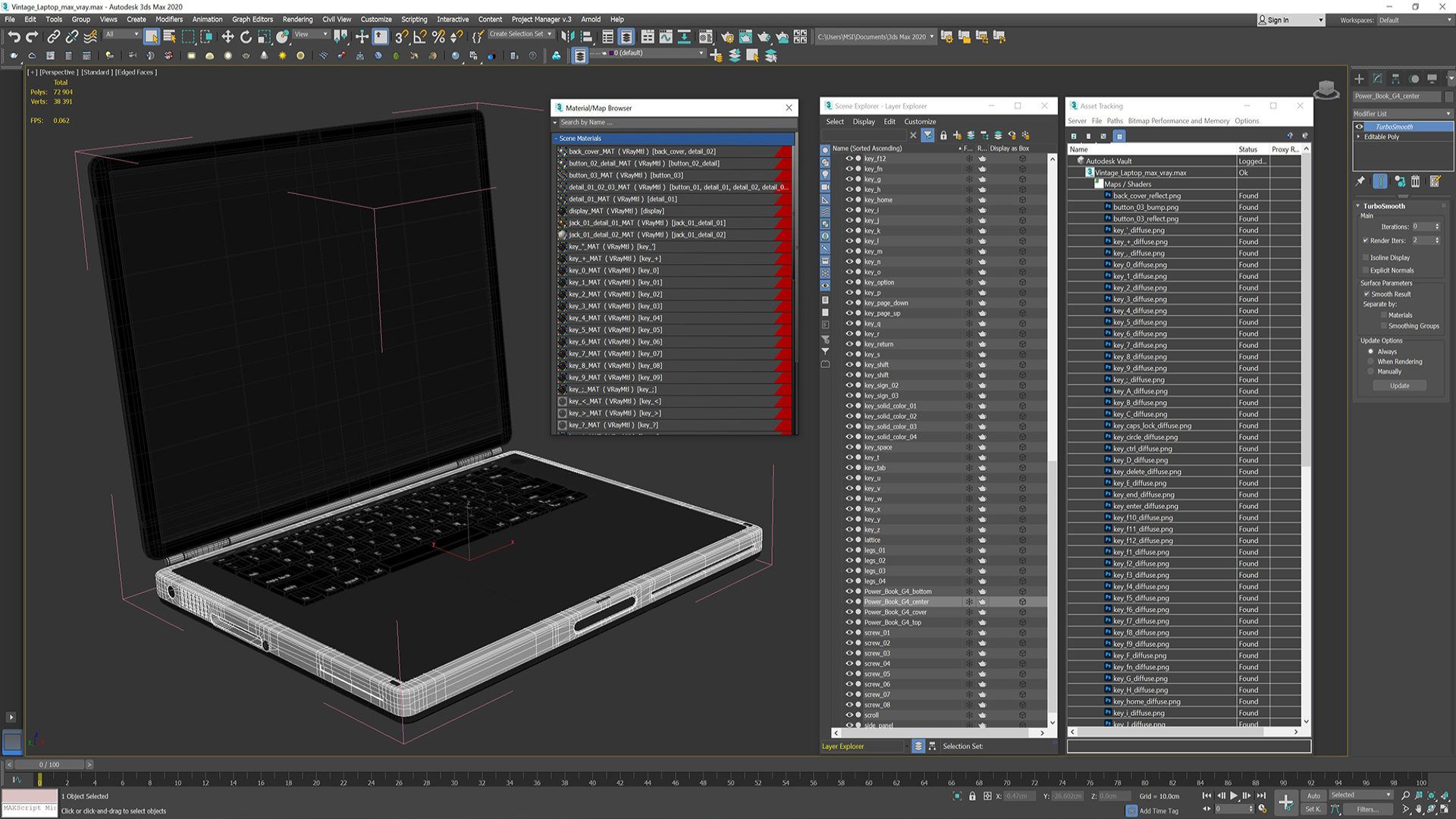 Vintage Laptop 3D model