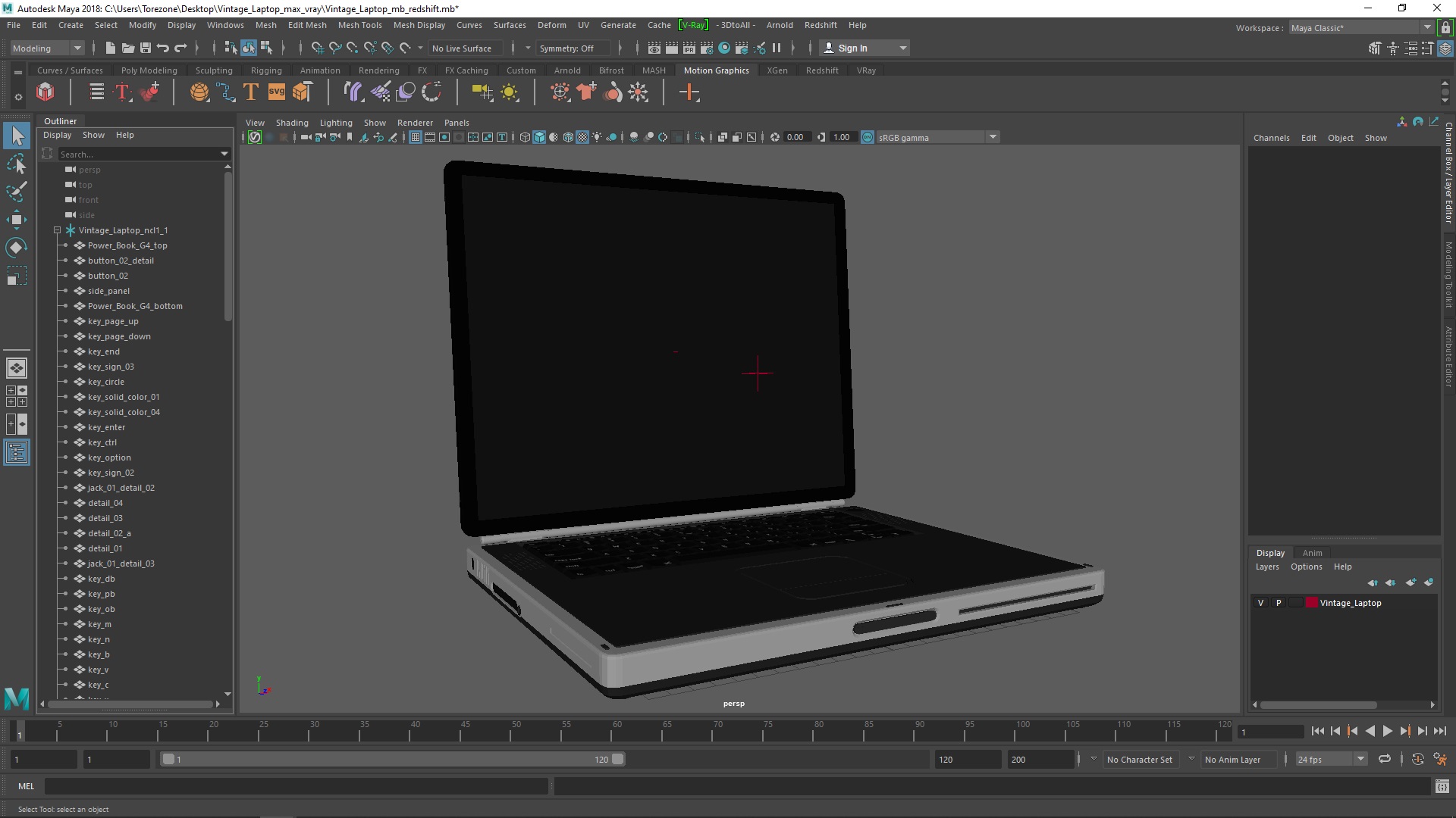 Vintage Laptop 3D model