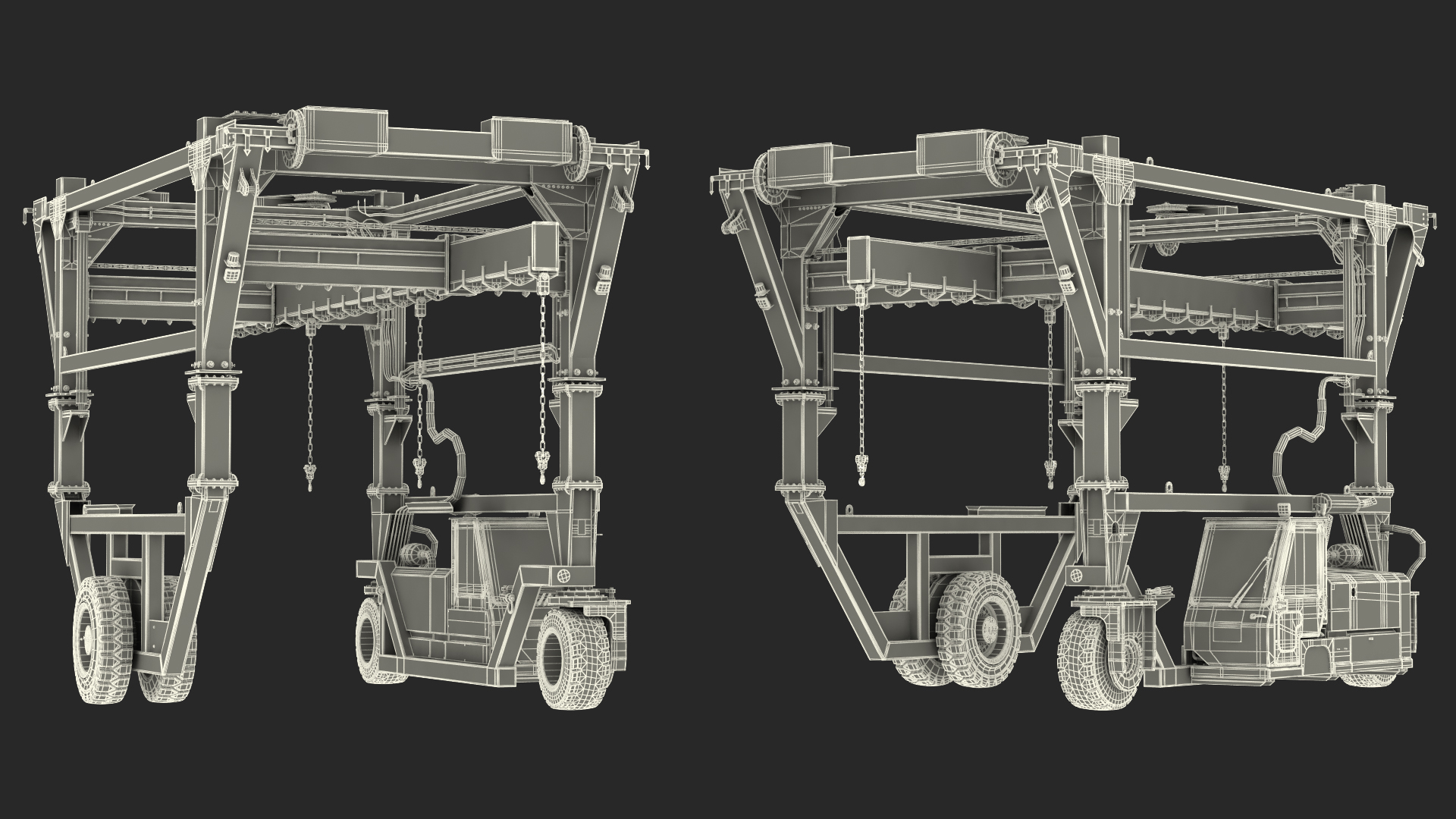 Combi-SC Range Straddle Carrier Dirty 3D