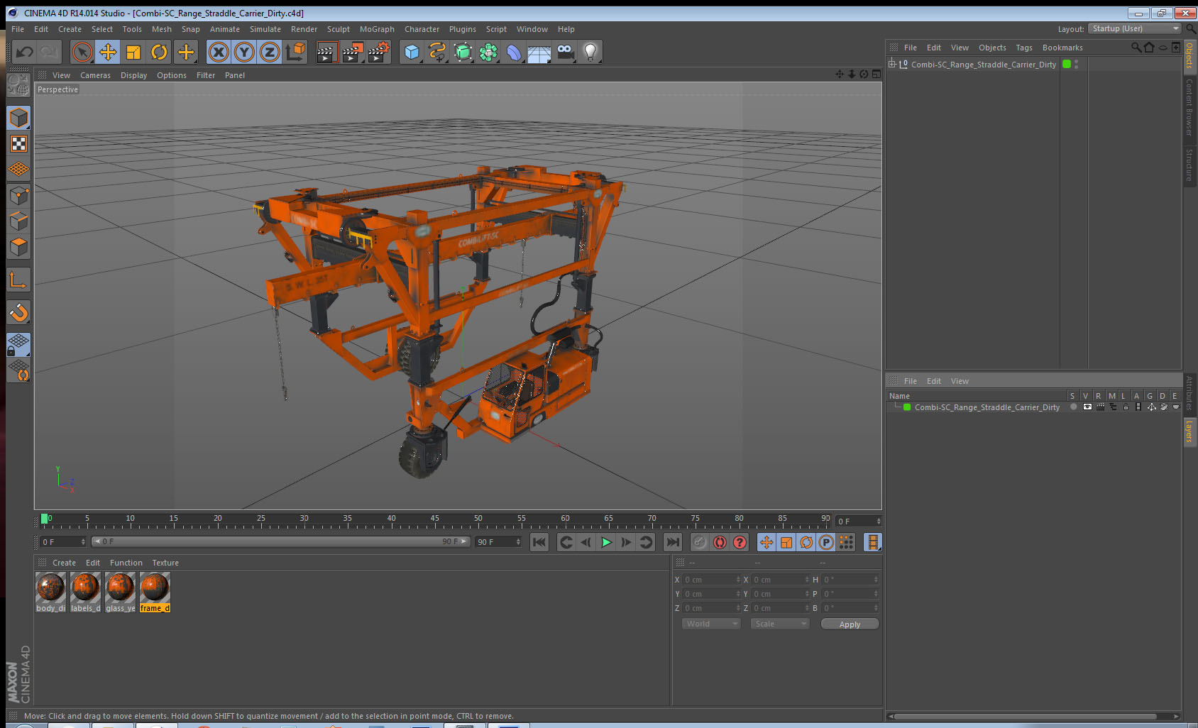 Combi-SC Range Straddle Carrier Dirty 3D