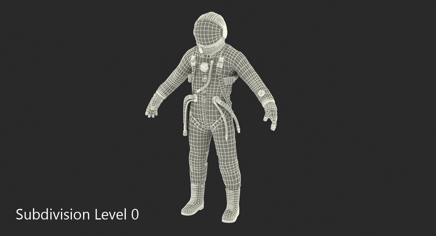 Astronaut Wearing Space Suit Strizh with SK 1 Helmet 3D