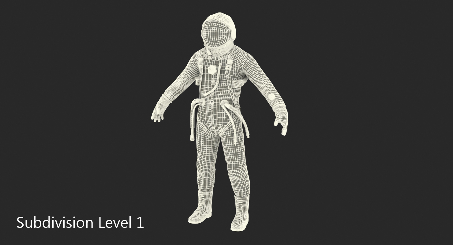 Astronaut Wearing Space Suit Strizh with SK 1 Helmet 3D