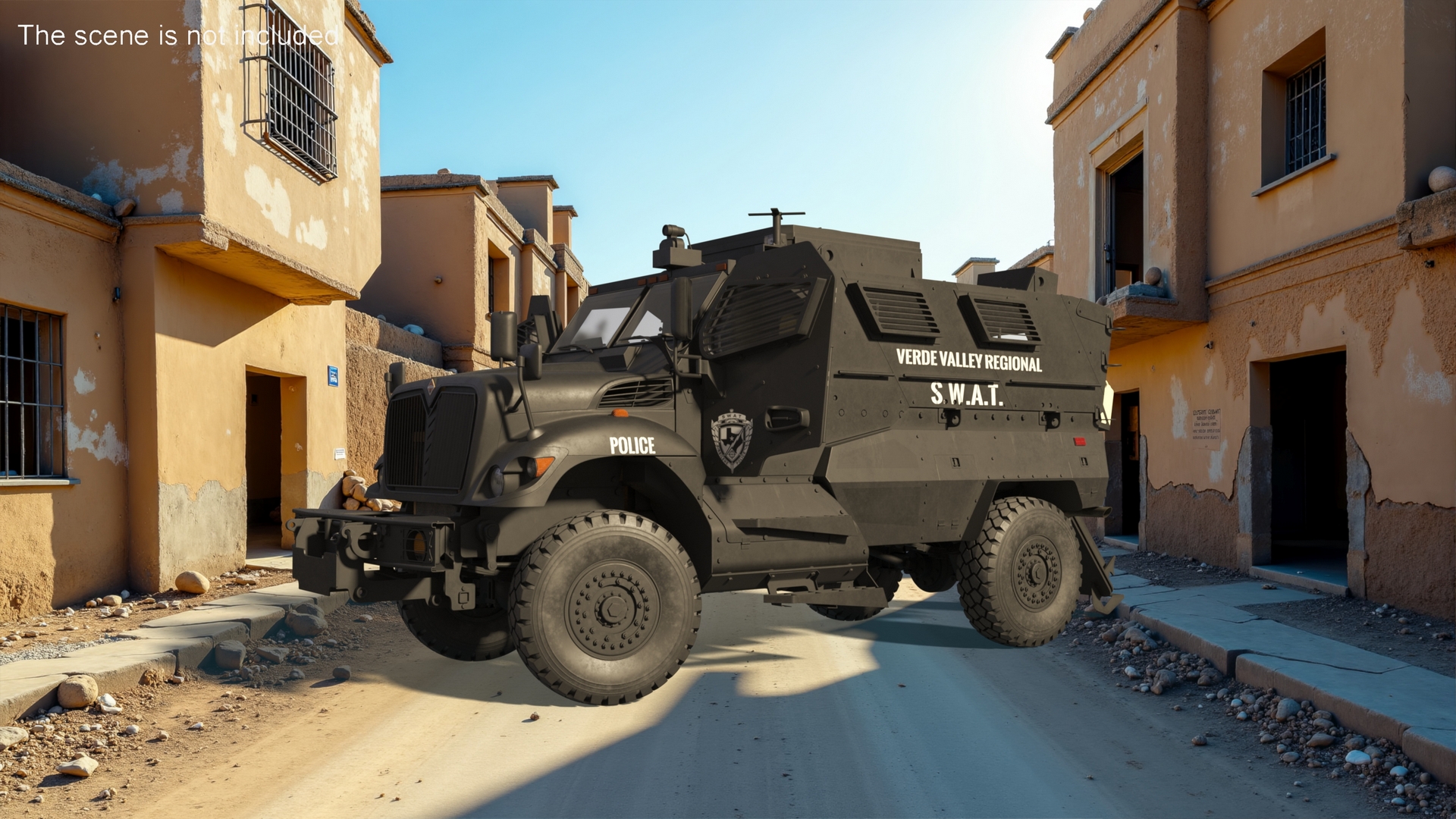 3D SWAT Vehicle International MaxxPro Black Rigged for Maya