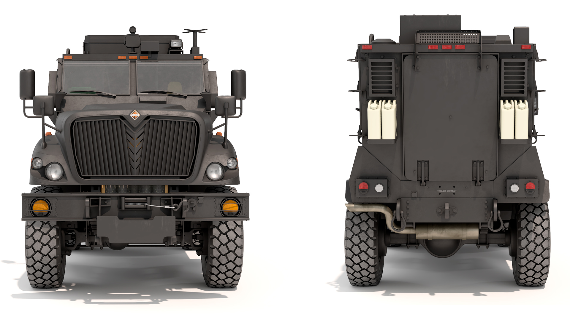 3D SWAT Vehicle International MaxxPro Black Rigged for Maya