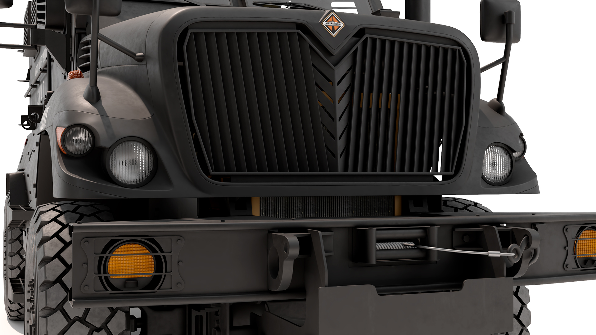 3D SWAT Vehicle International MaxxPro Black Rigged for Maya