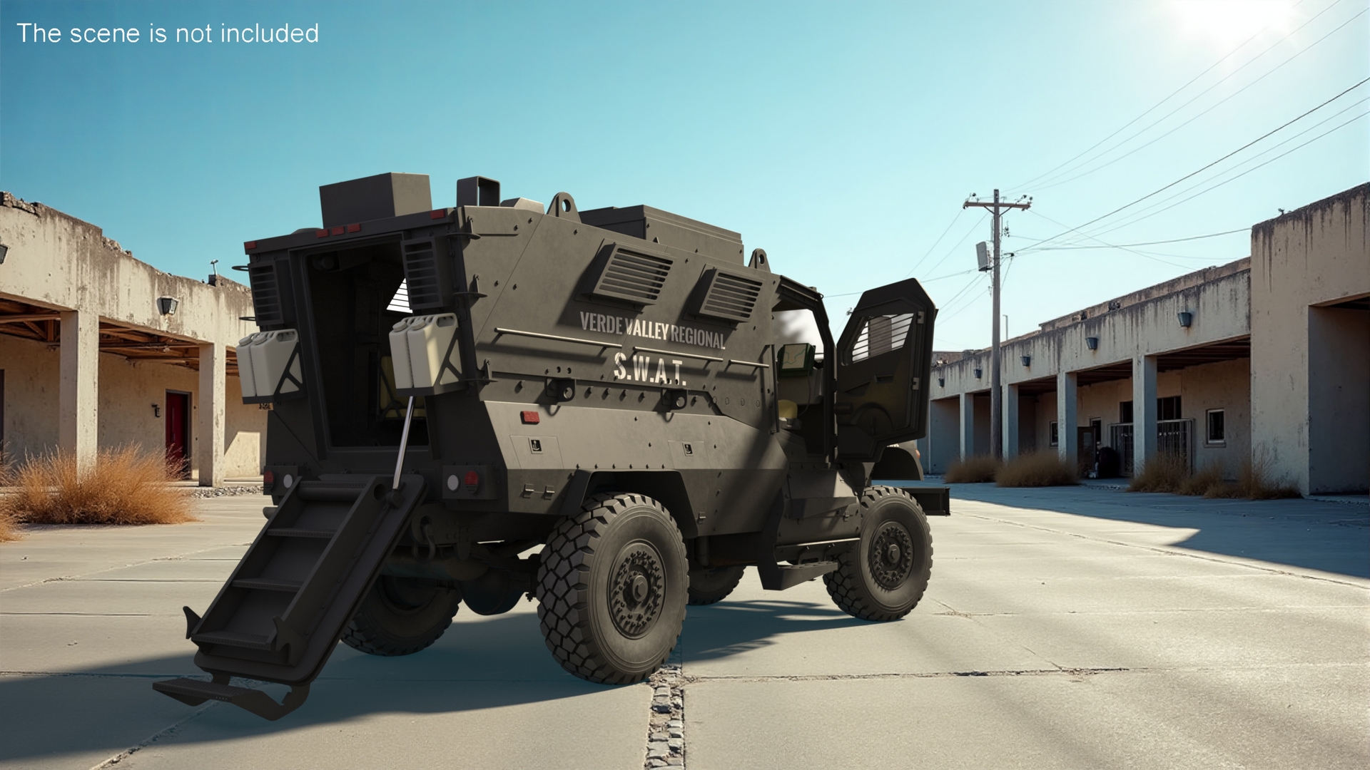 3D SWAT Vehicle International MaxxPro Black Rigged for Maya