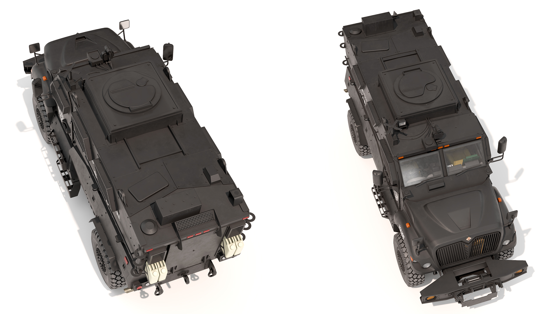 3D SWAT Vehicle International MaxxPro Black Rigged for Maya