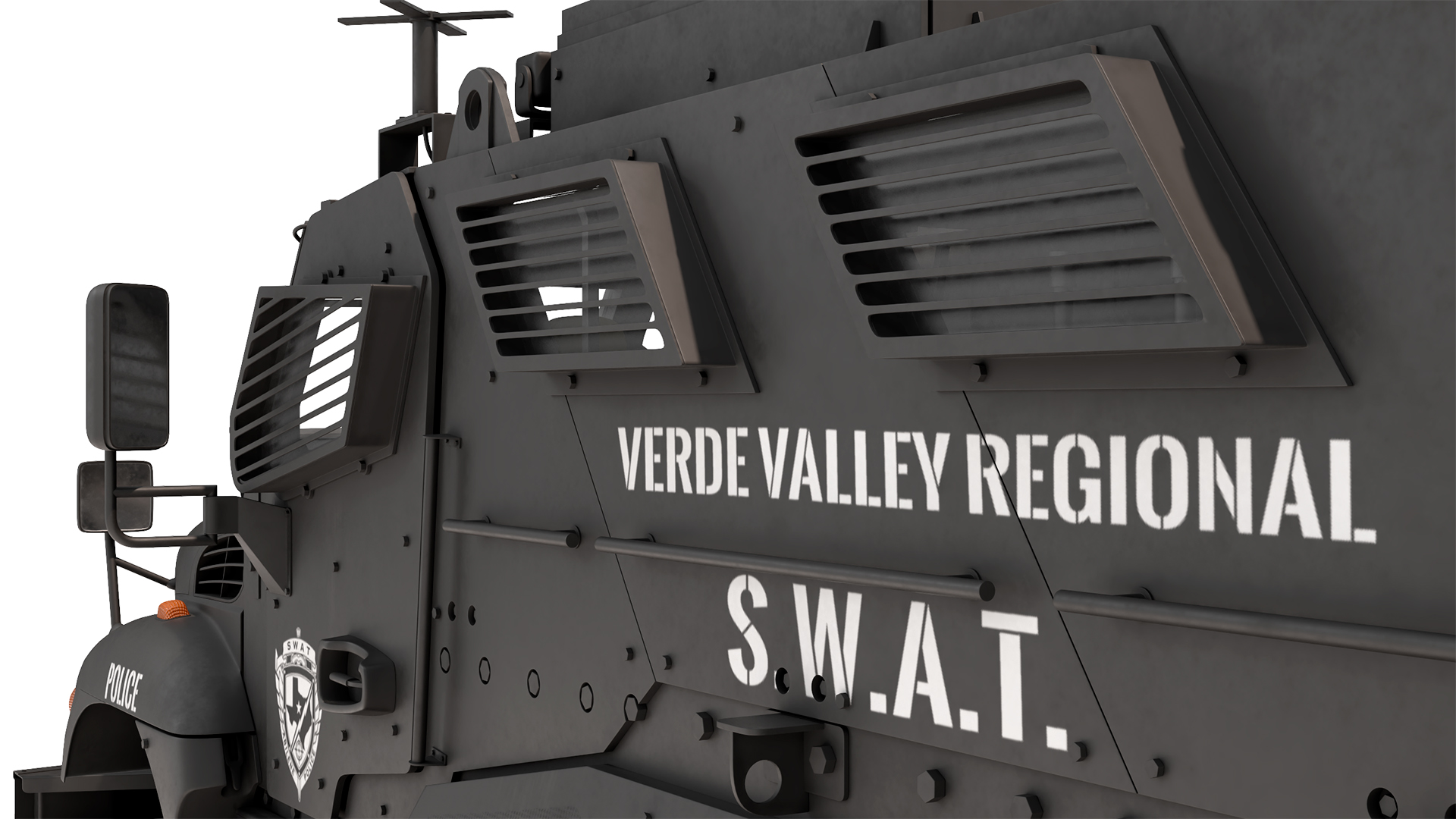 3D SWAT Vehicle International MaxxPro Black Rigged for Maya