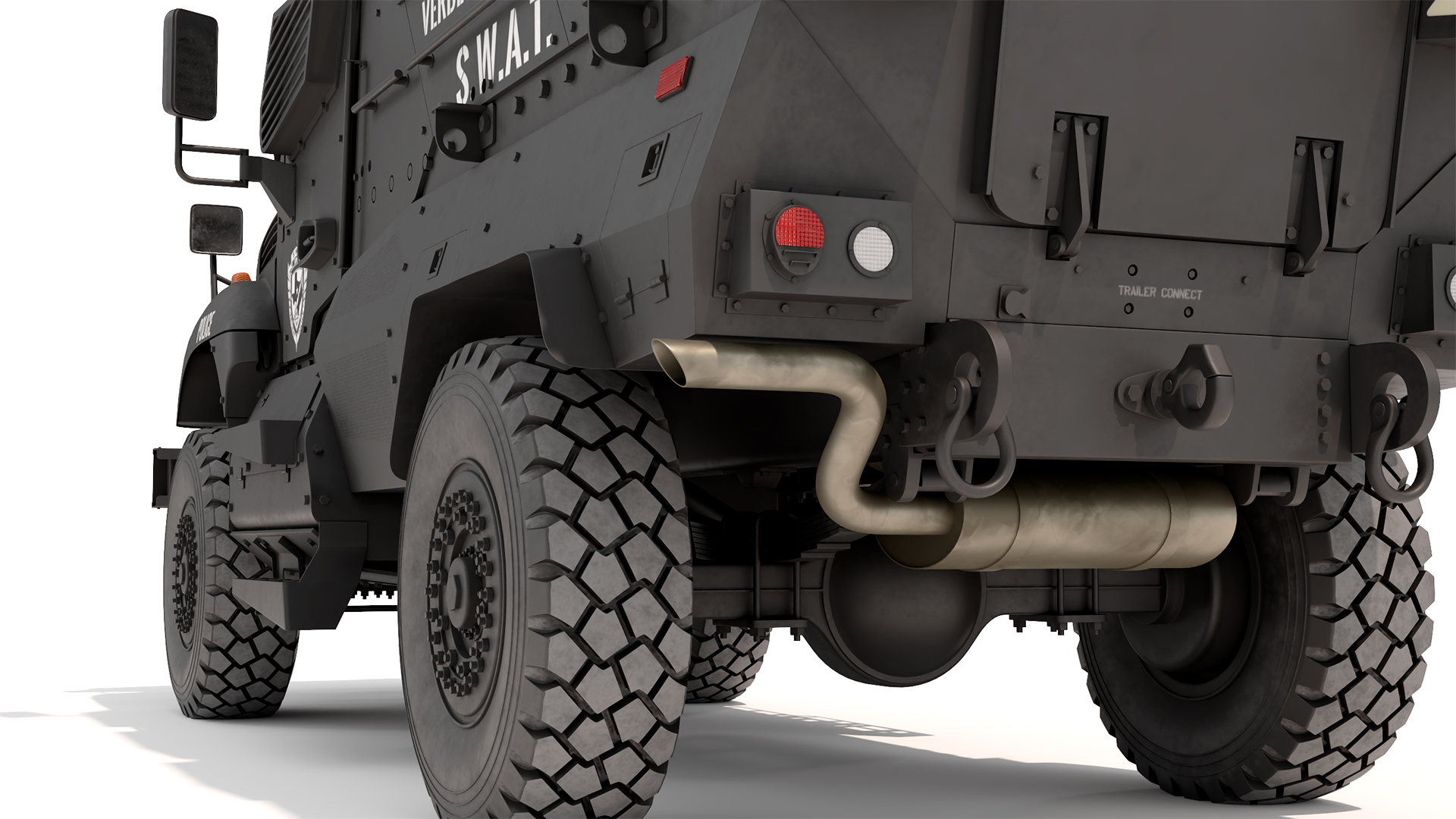 3D SWAT Vehicle International MaxxPro Black Rigged for Maya