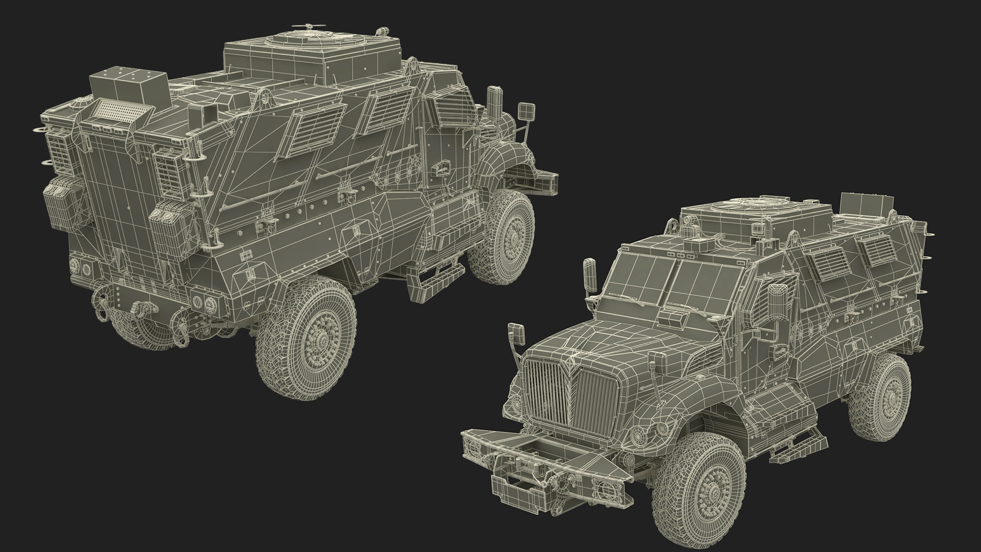 3D SWAT Vehicle International MaxxPro Black Rigged for Maya
