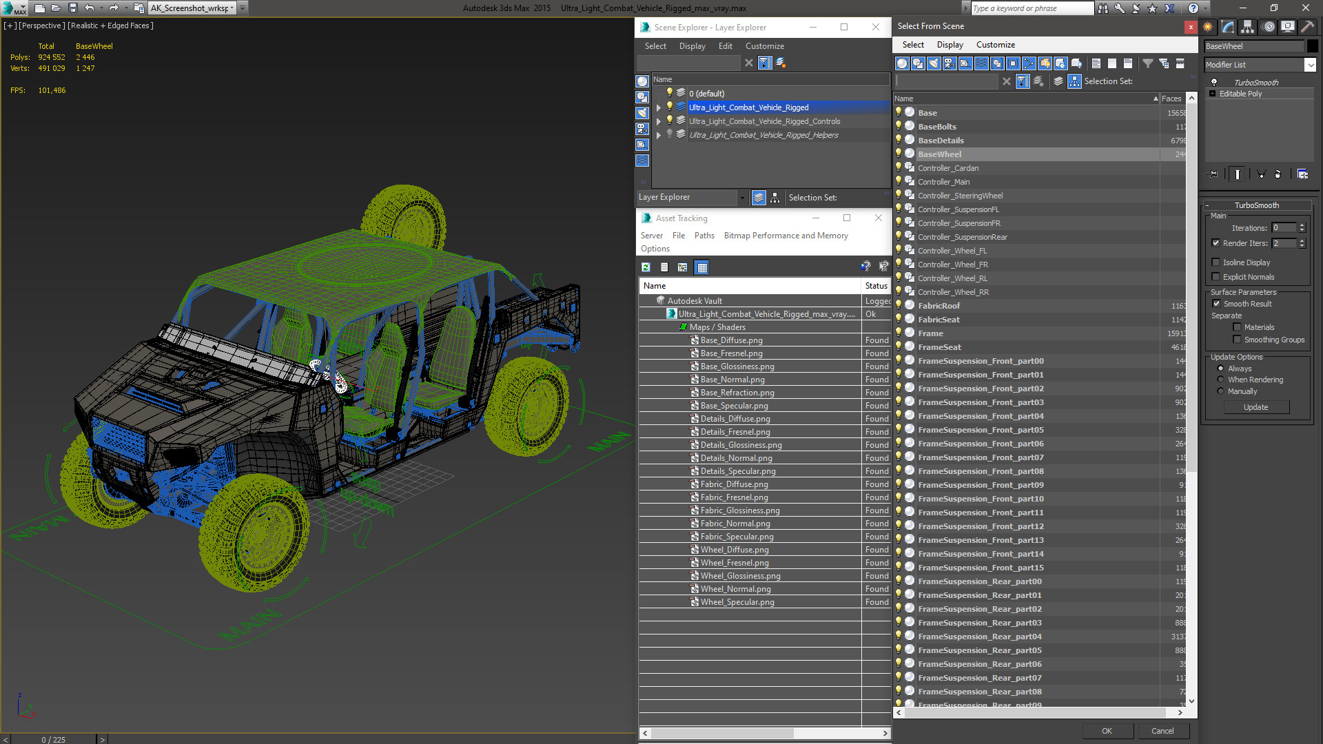 3D Ultra Light Combat Vehicle Rigged model