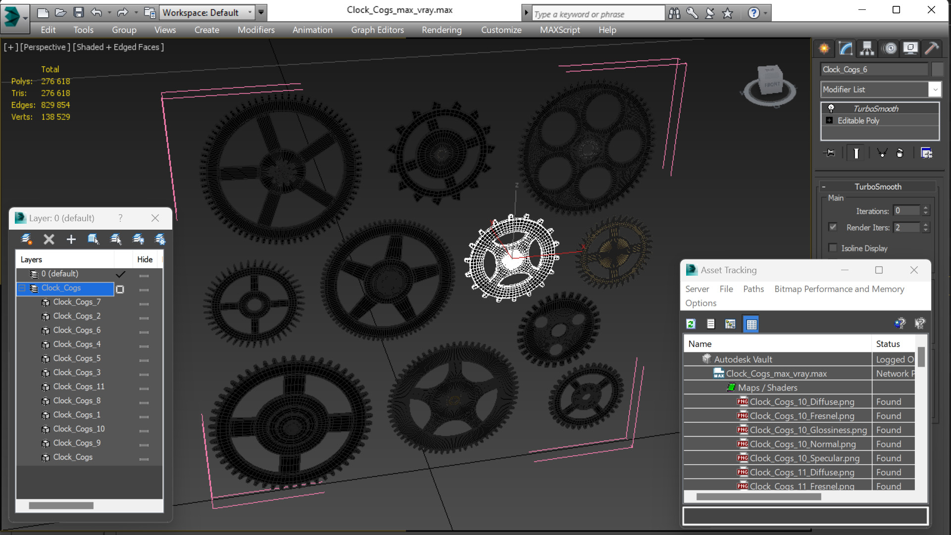 3D model Clock Cogs