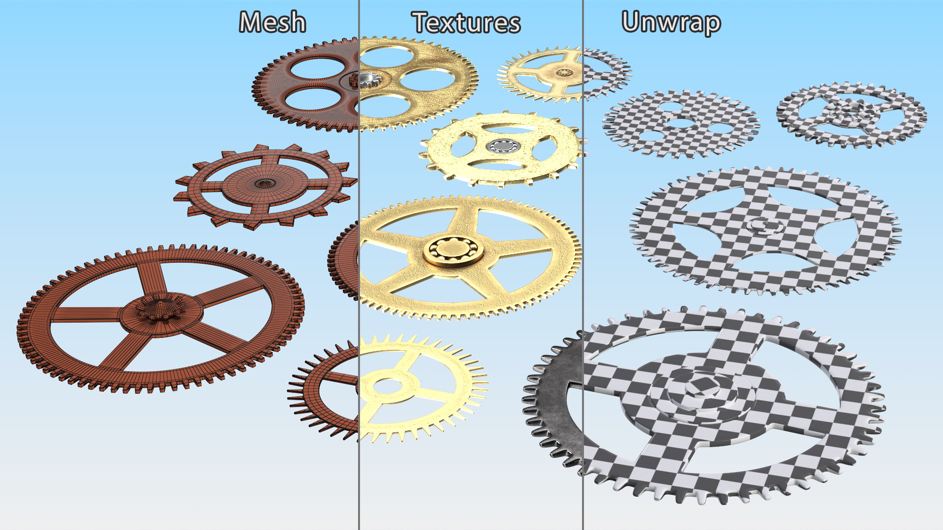 3D model Clock Cogs