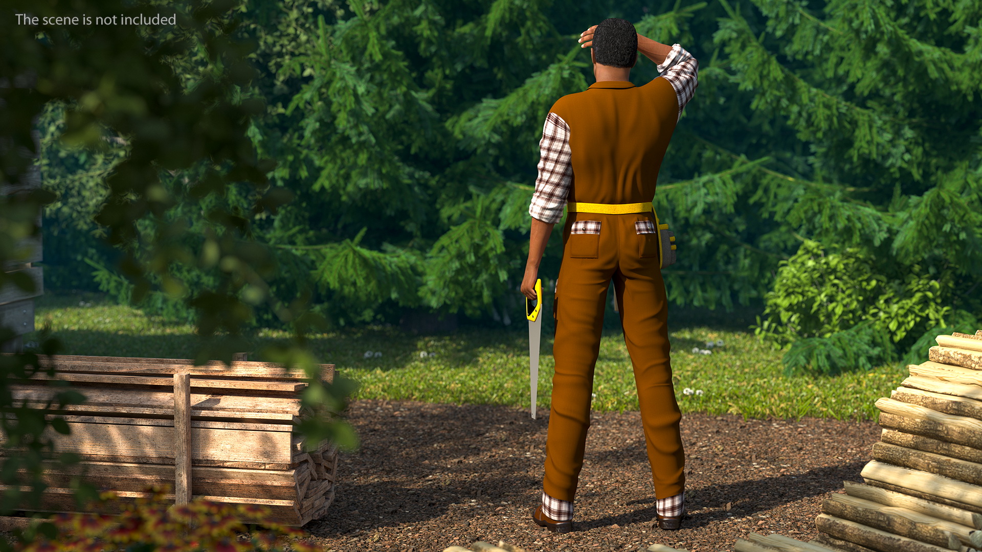 Afro American Woodworker 3D model