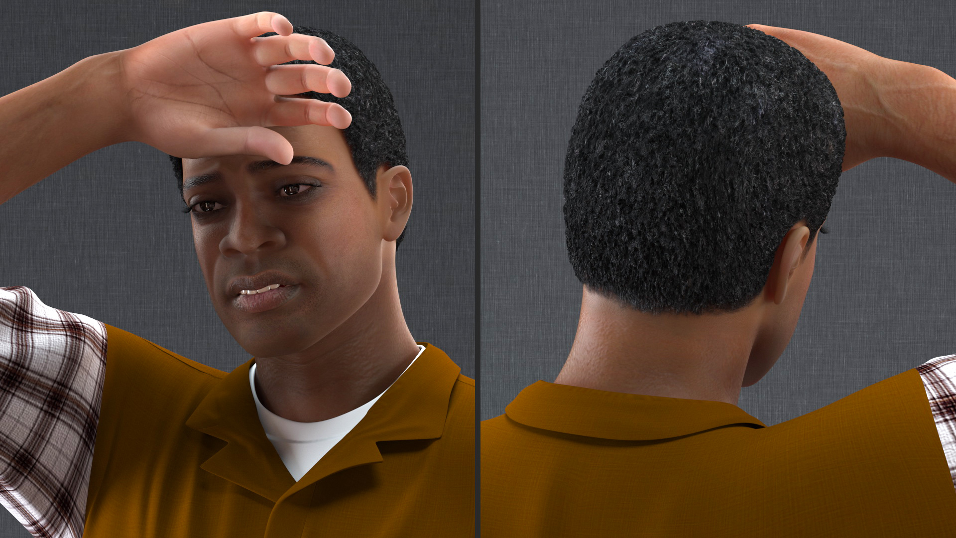 Afro American Woodworker 3D model