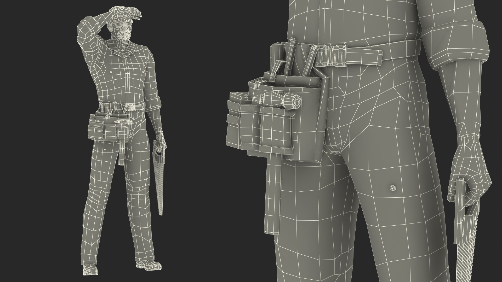 Afro American Woodworker 3D model