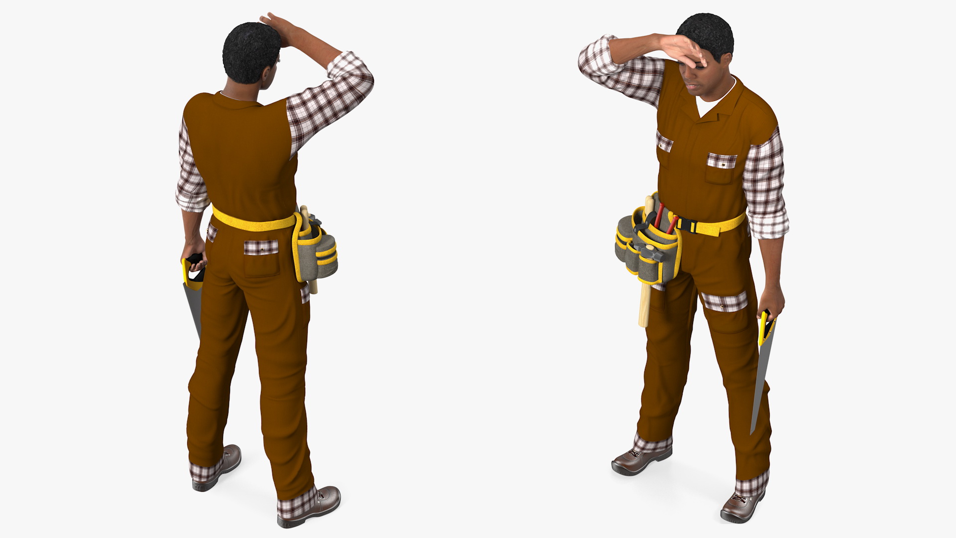 Afro American Woodworker 3D model