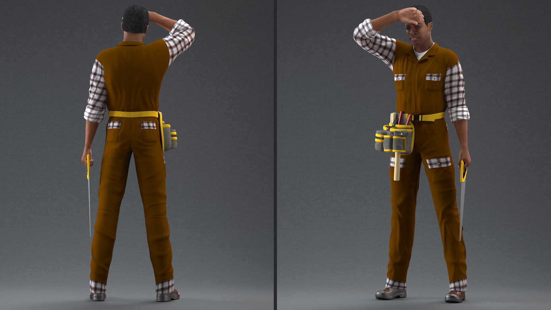 Afro American Woodworker 3D model