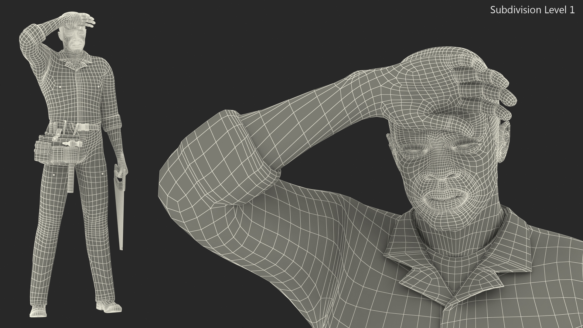 Afro American Woodworker 3D model