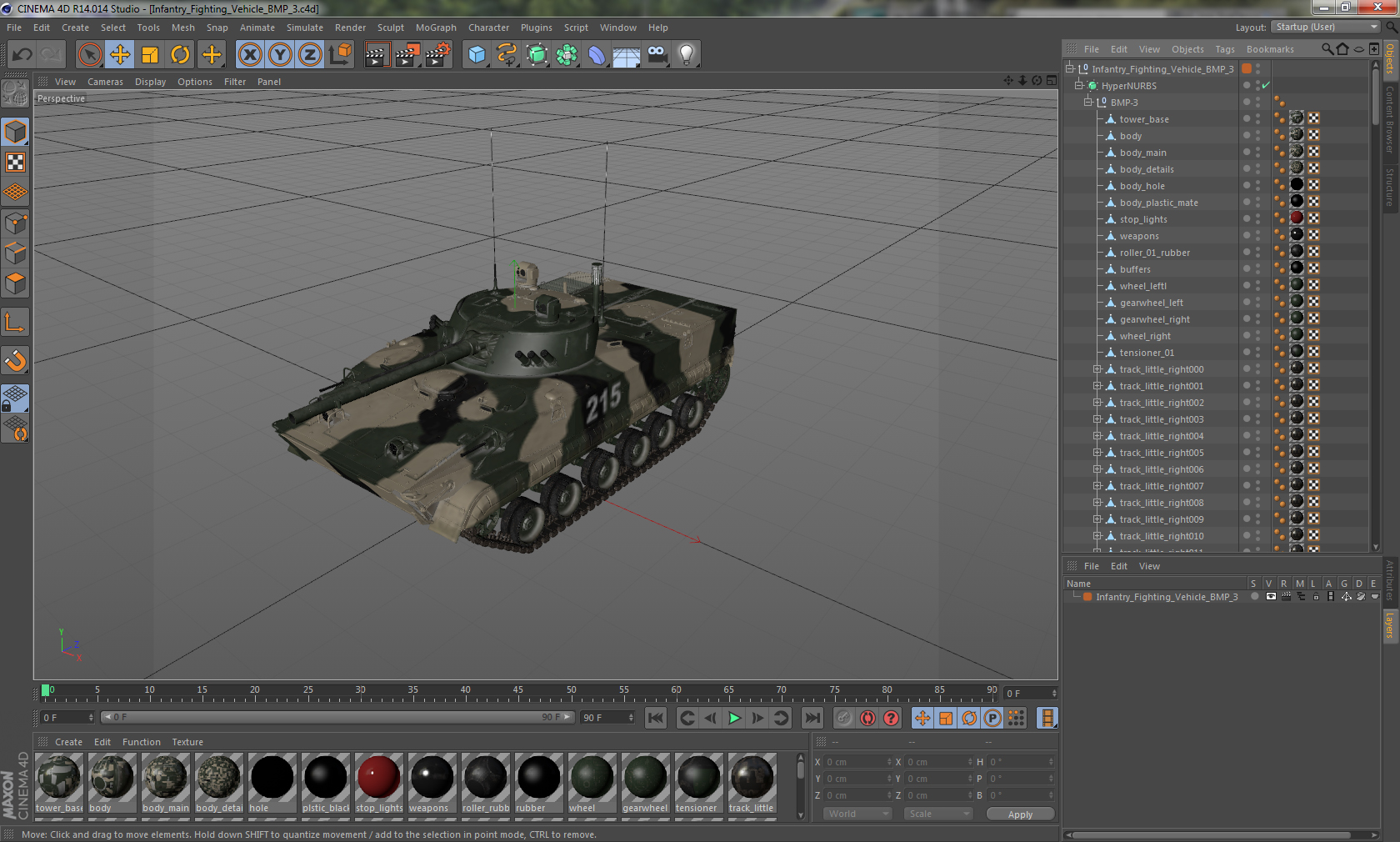 3D Infantry Fighting Vehicle BMP 3