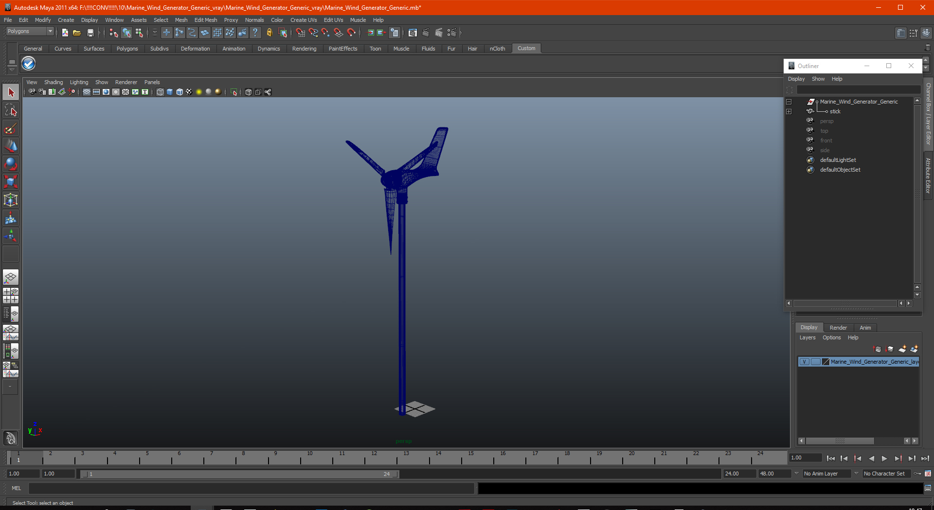 Marine Wind Generator Generic 3D model