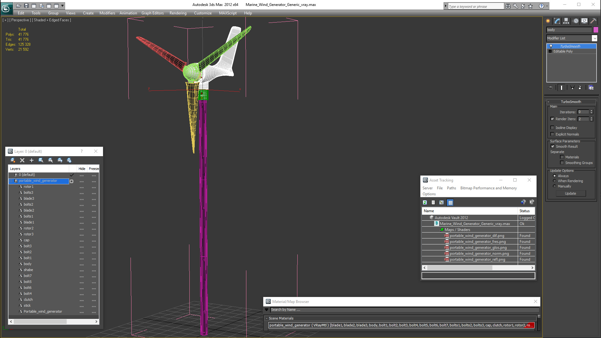 Marine Wind Generator Generic 3D model