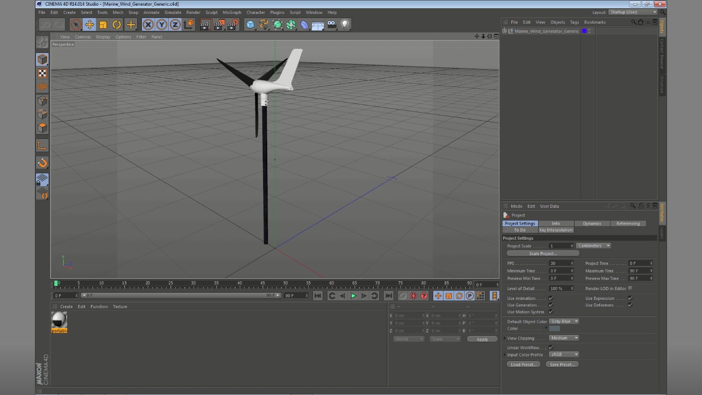 Marine Wind Generator Generic 3D model