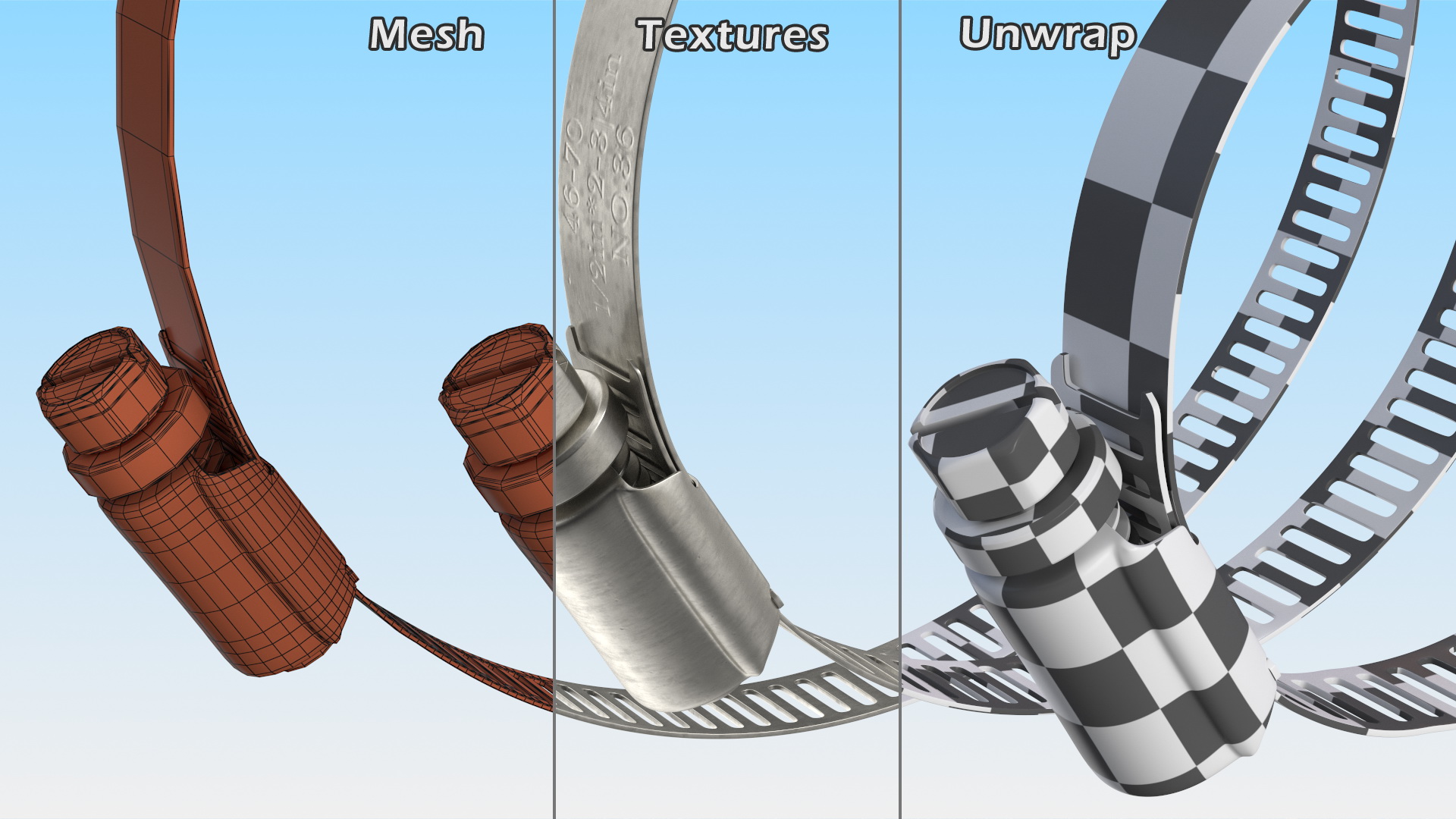 3D Hose Clamp Stainless Steel Assortment Set
