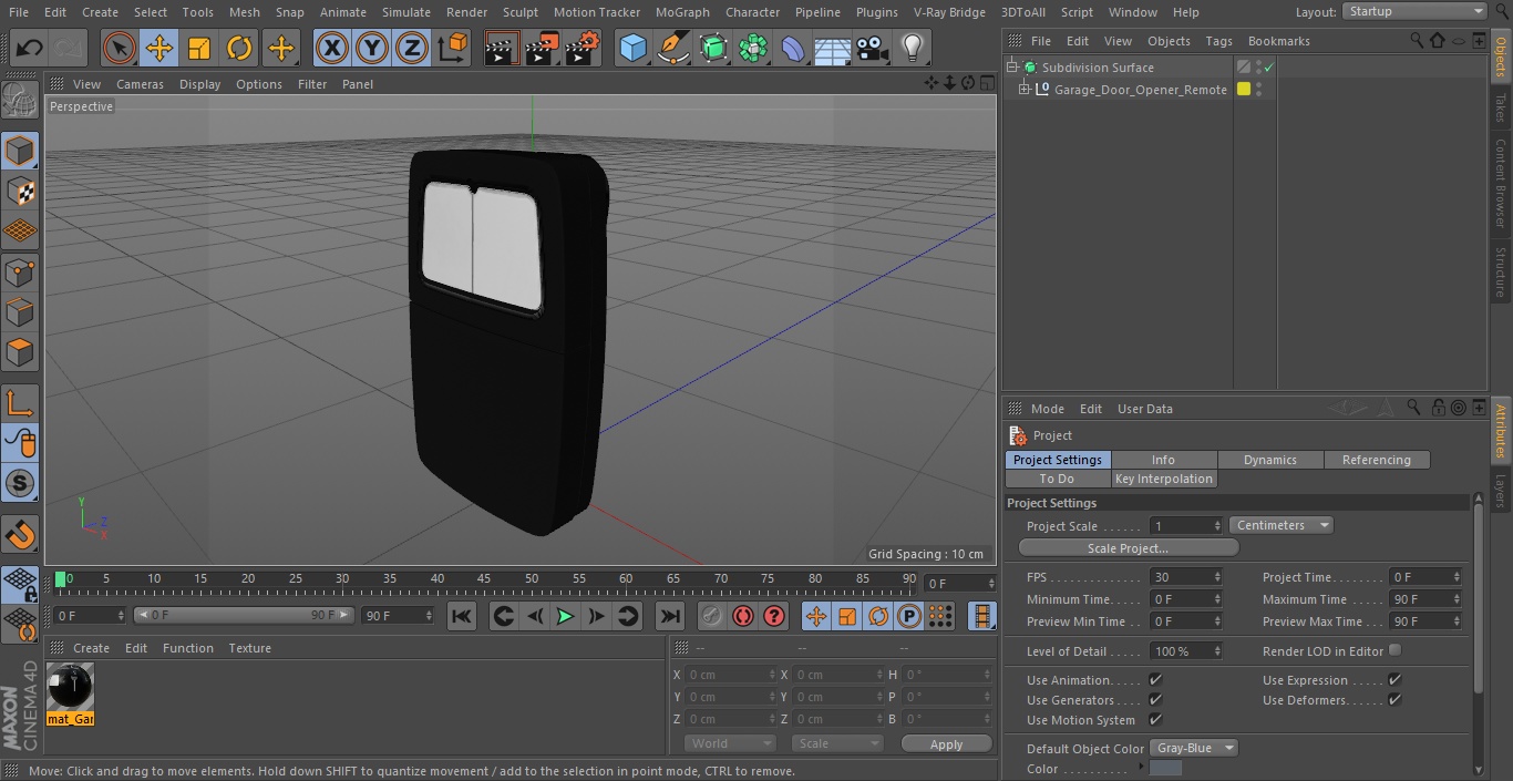 3D model Garage Door Opener Remote
