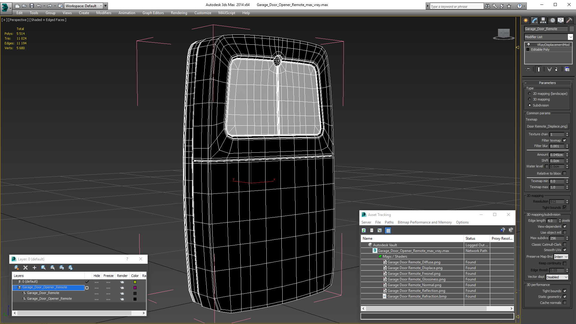 3D model Garage Door Opener Remote