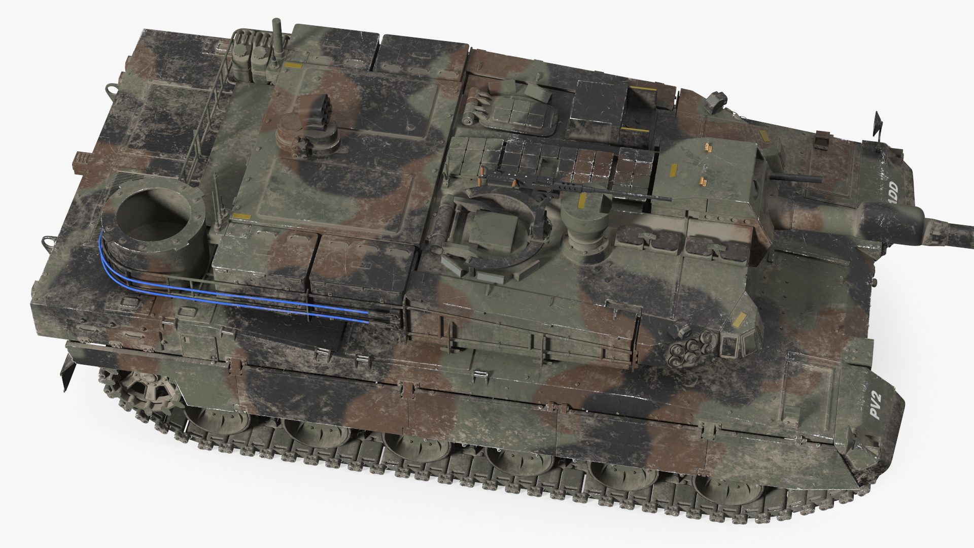 Korean Tank K2 Camouflage Color Dirty 3D