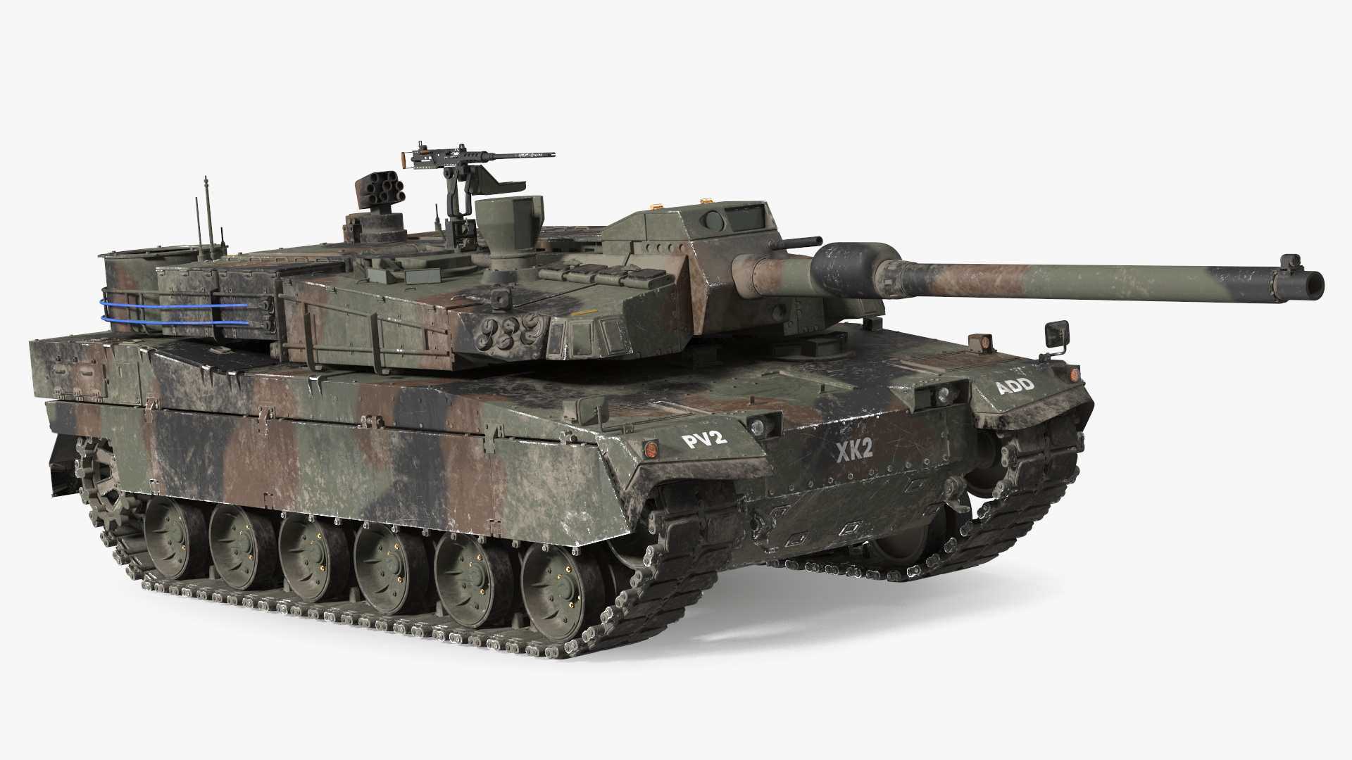 Korean Tank K2 Camouflage Color Dirty 3D